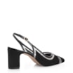 Scarpin Couro Nobuck Preto/Tela/Verniz Preto - imagem 3