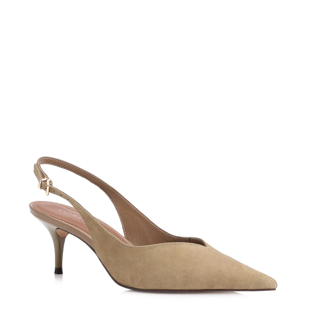 Scarpin Couro Nobuck Verde