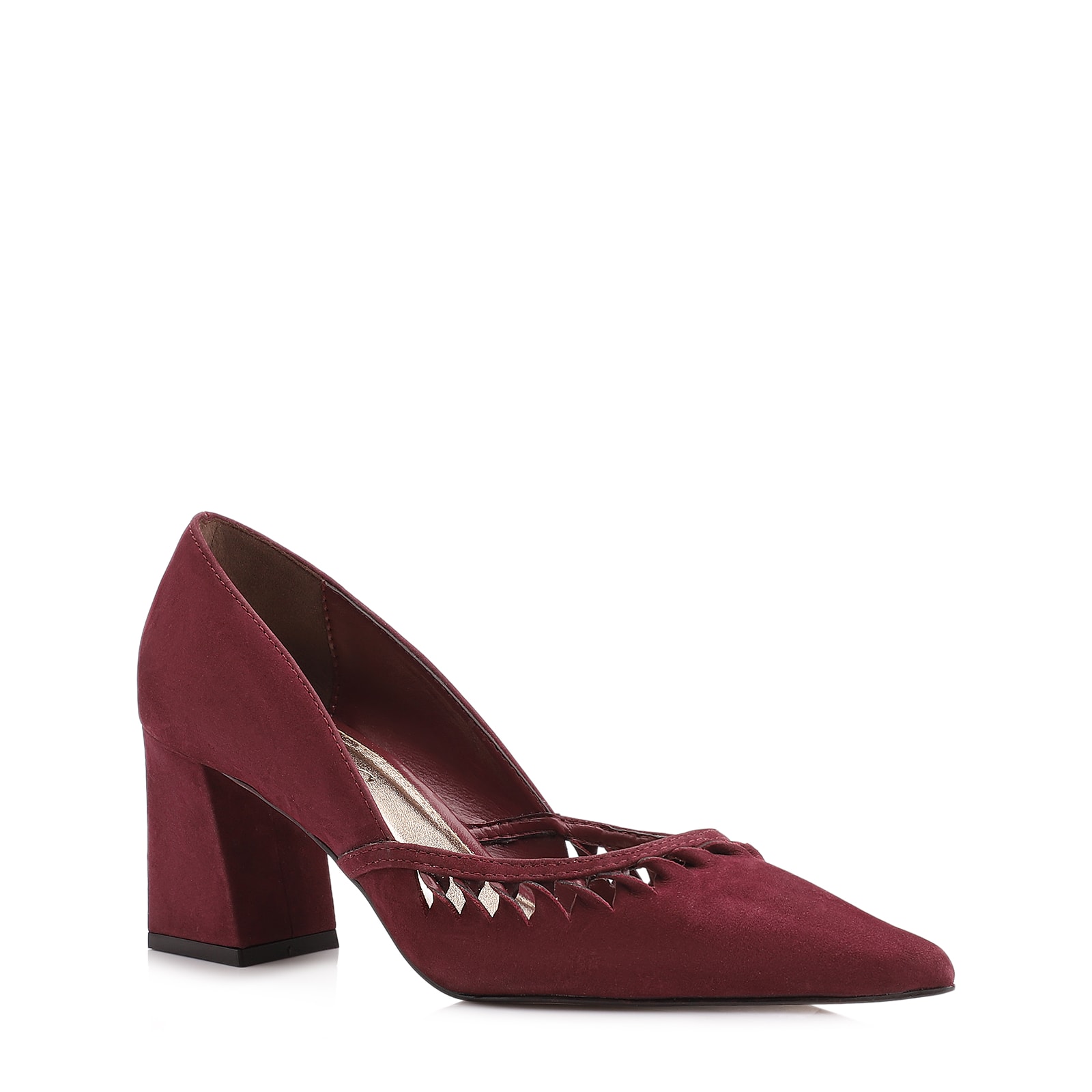 Scarpin Couro Nobuck Vinho
