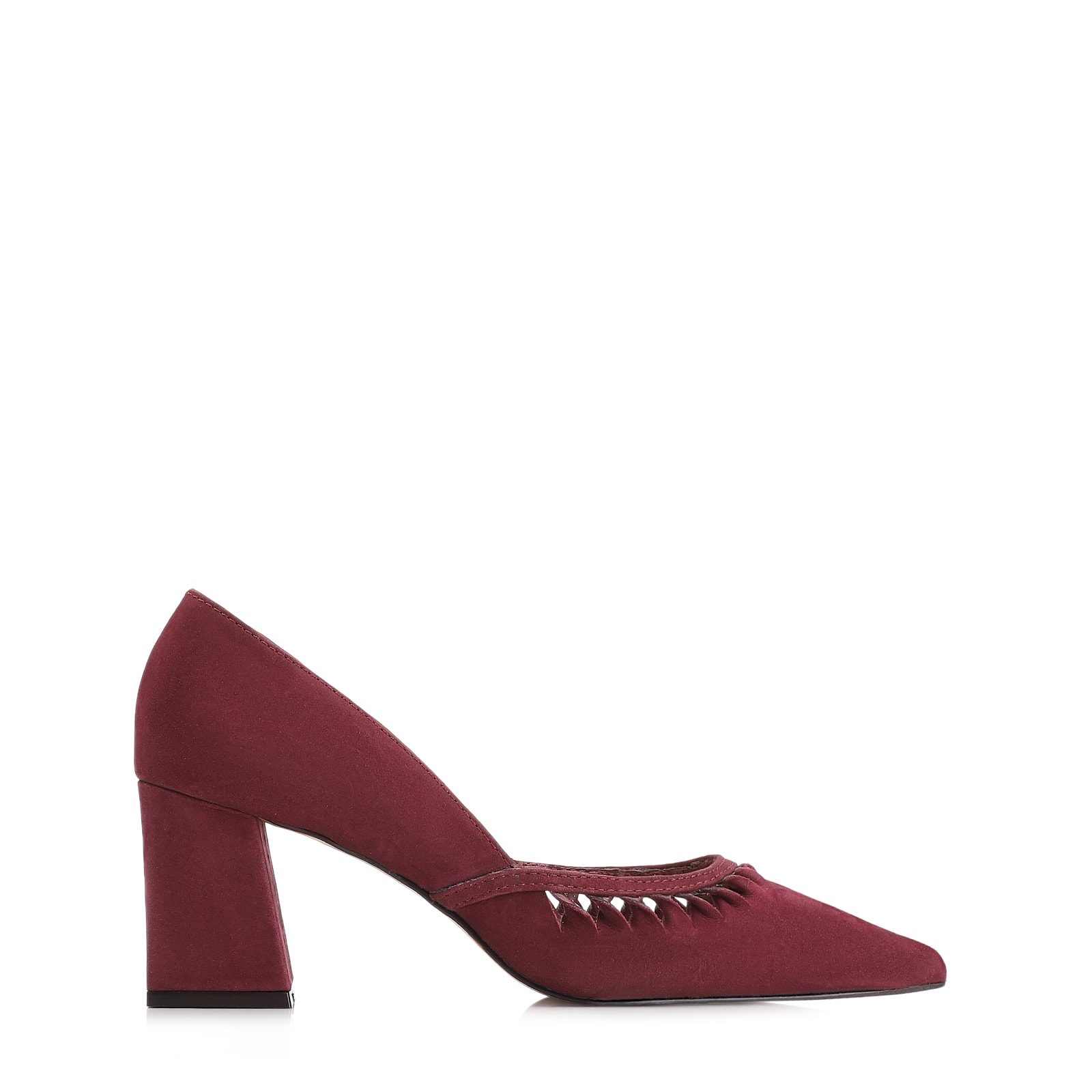 Scarpin Couro Nobuck Vinho