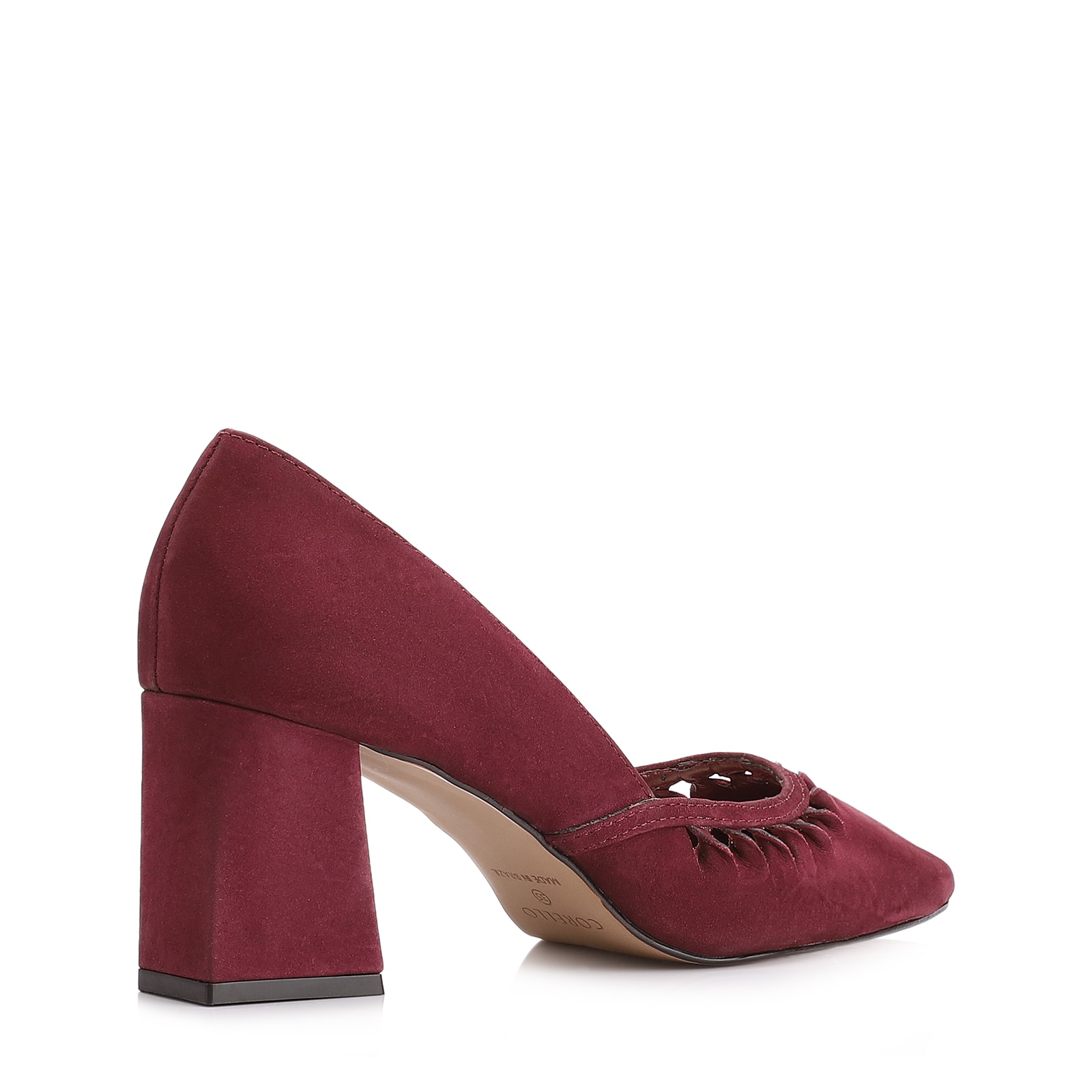 Scarpin Couro Nobuck Vinho