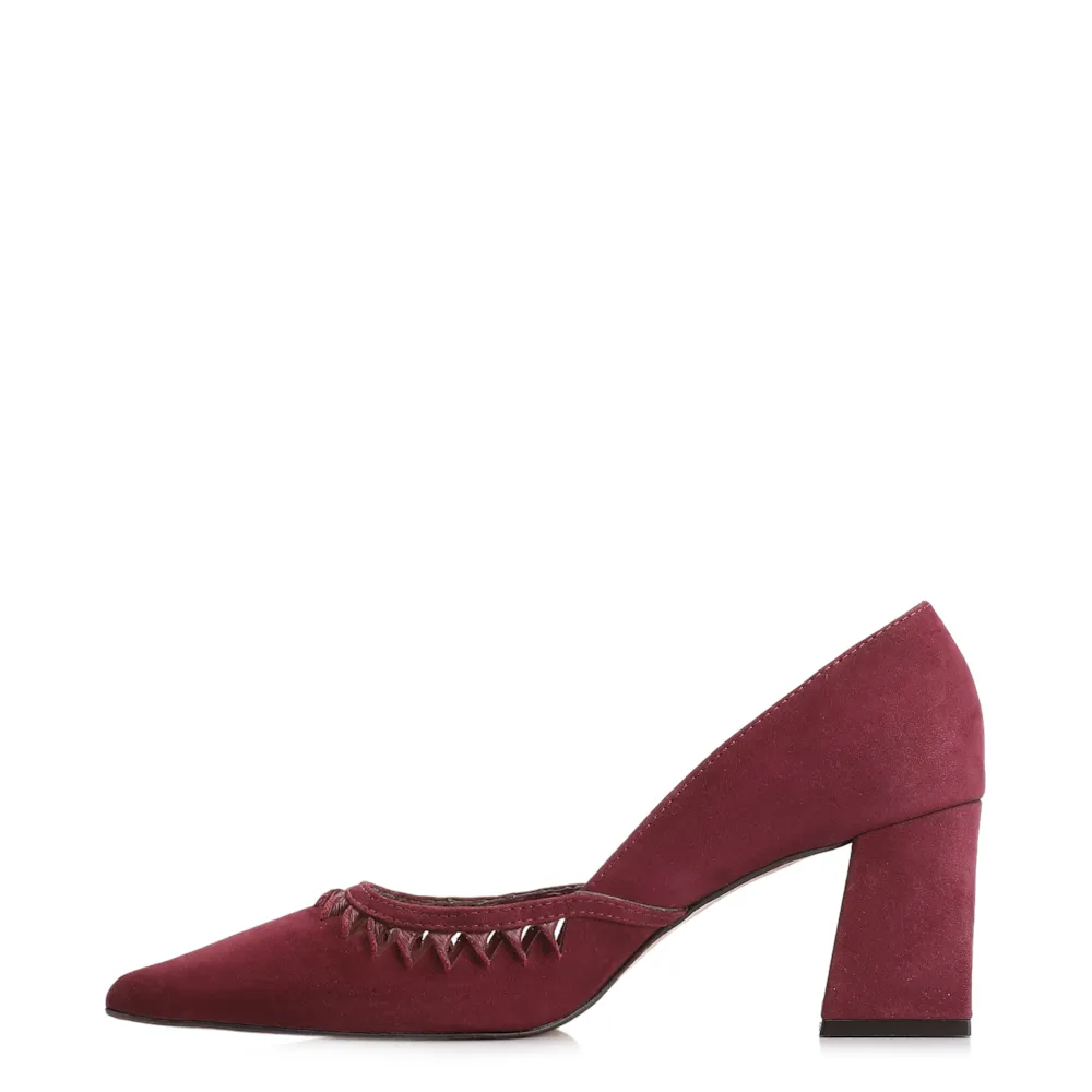 Scarpin Couro Nobuck Vinho - imagem 5