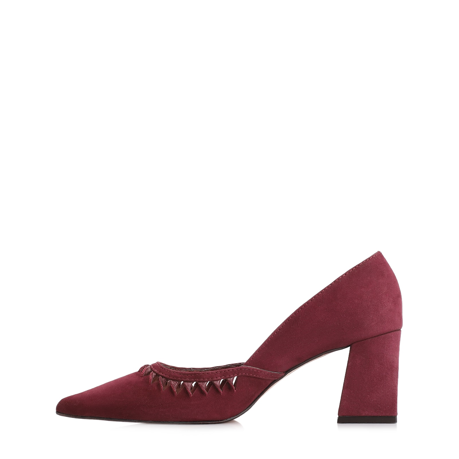 Scarpin Couro Nobuck Vinho