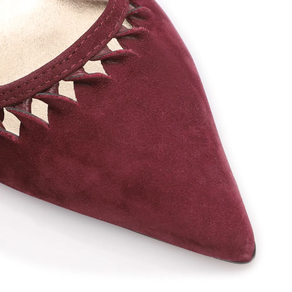 Scarpin Couro Nobuck Vinho - imagem 7