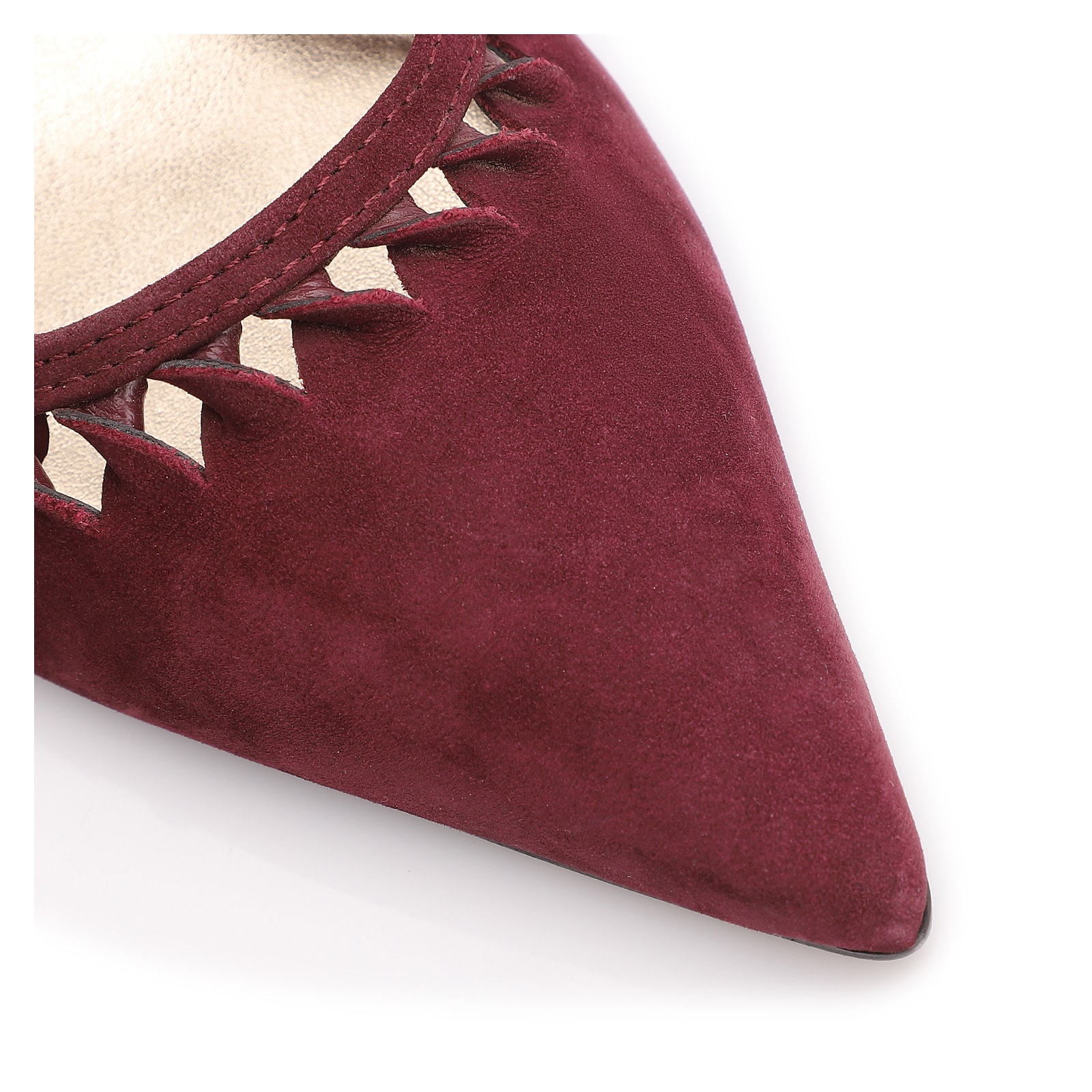 Scarpin Couro Nobuck Vinho