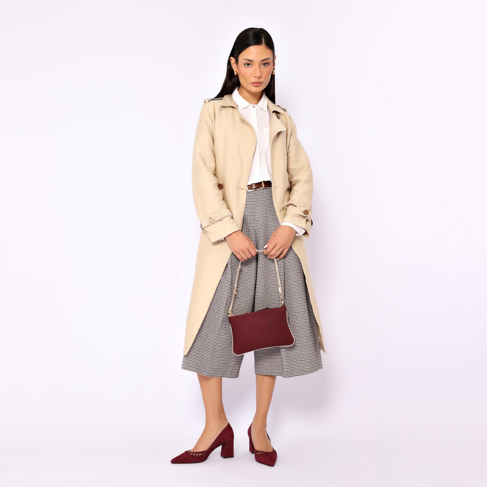 Scarpin Couro Nobuck Vinho