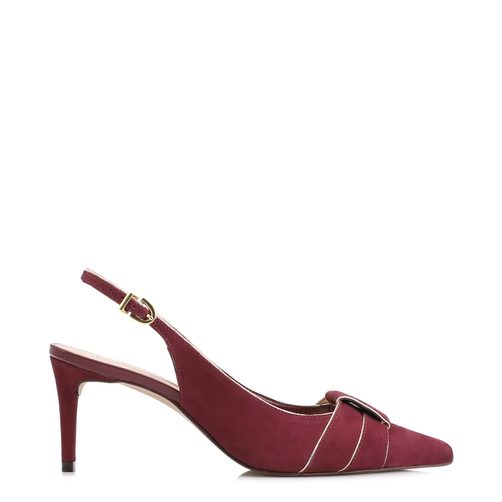 Scarpin Couro Nobuck Vinho - imagem 3