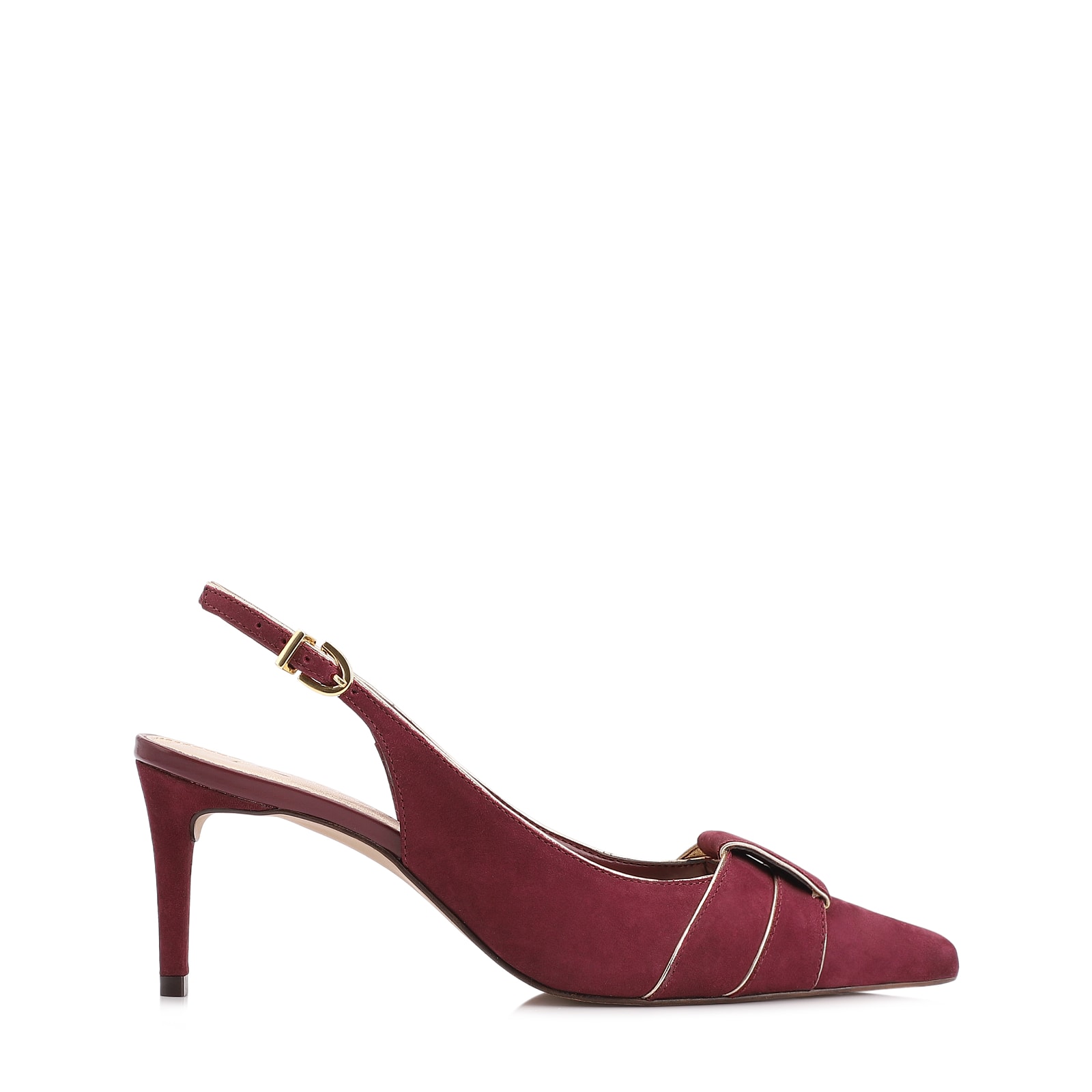 Scarpin Couro Nobuck Vinho
