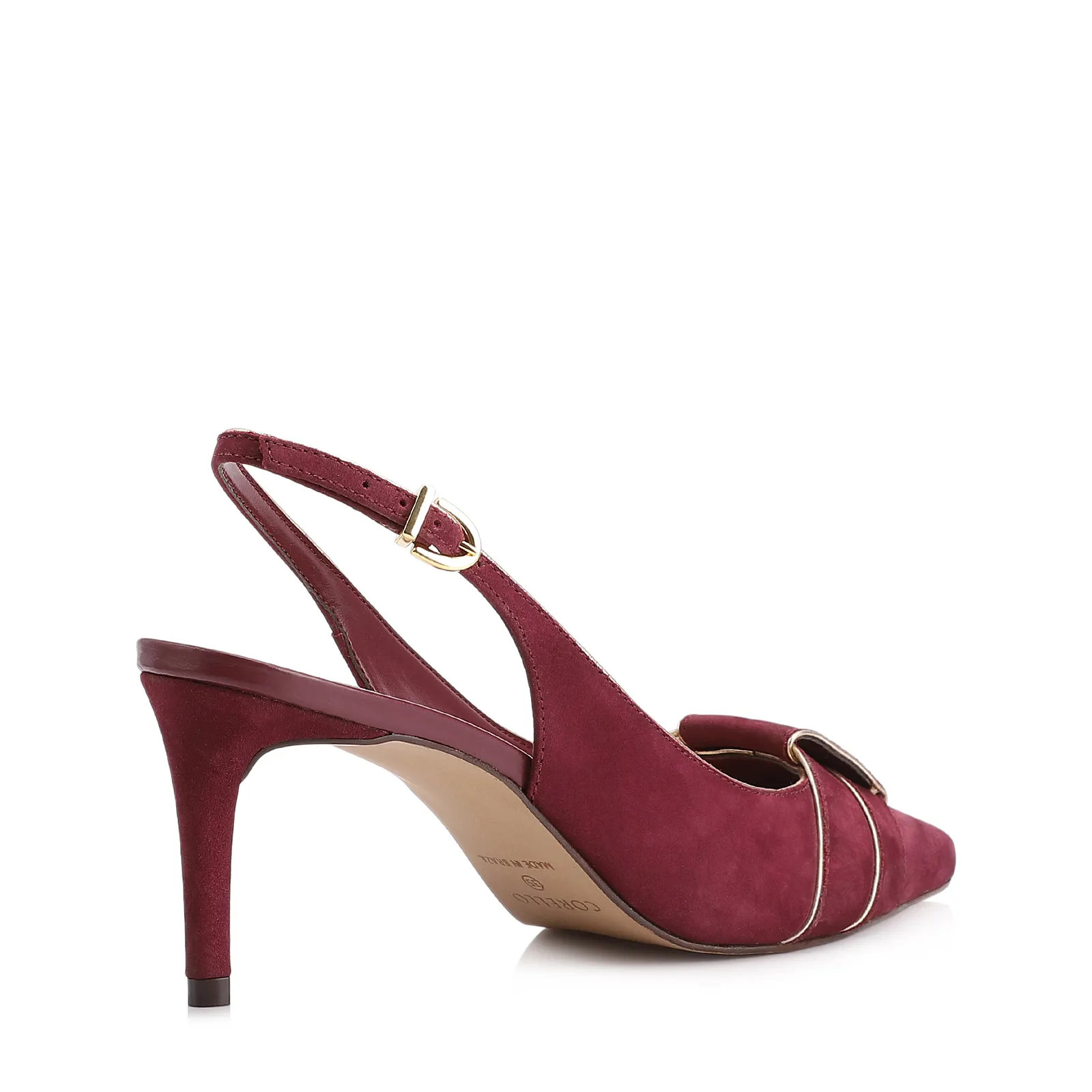 Scarpin Couro Nobuck Vinho