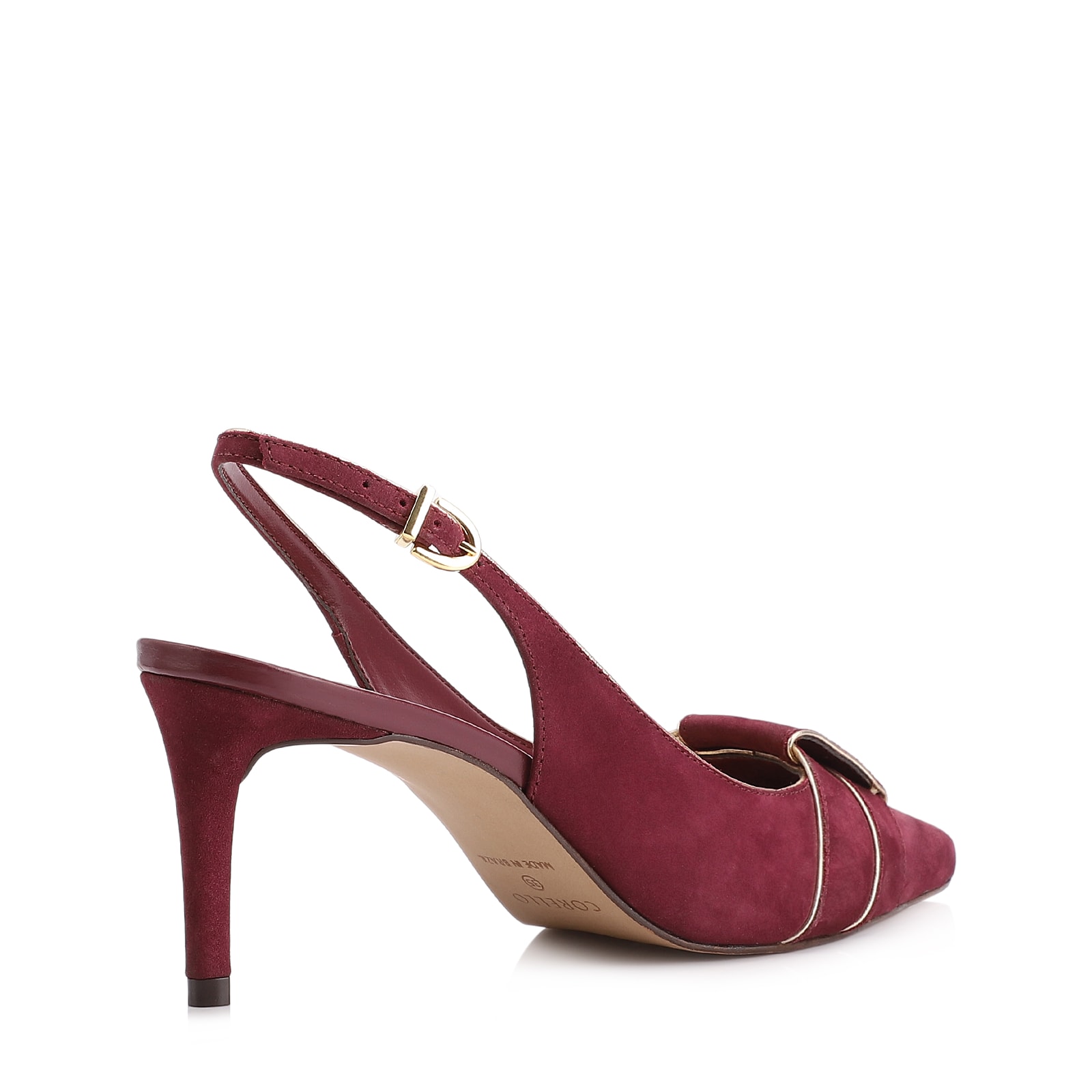 Scarpin Couro Nobuck Vinho