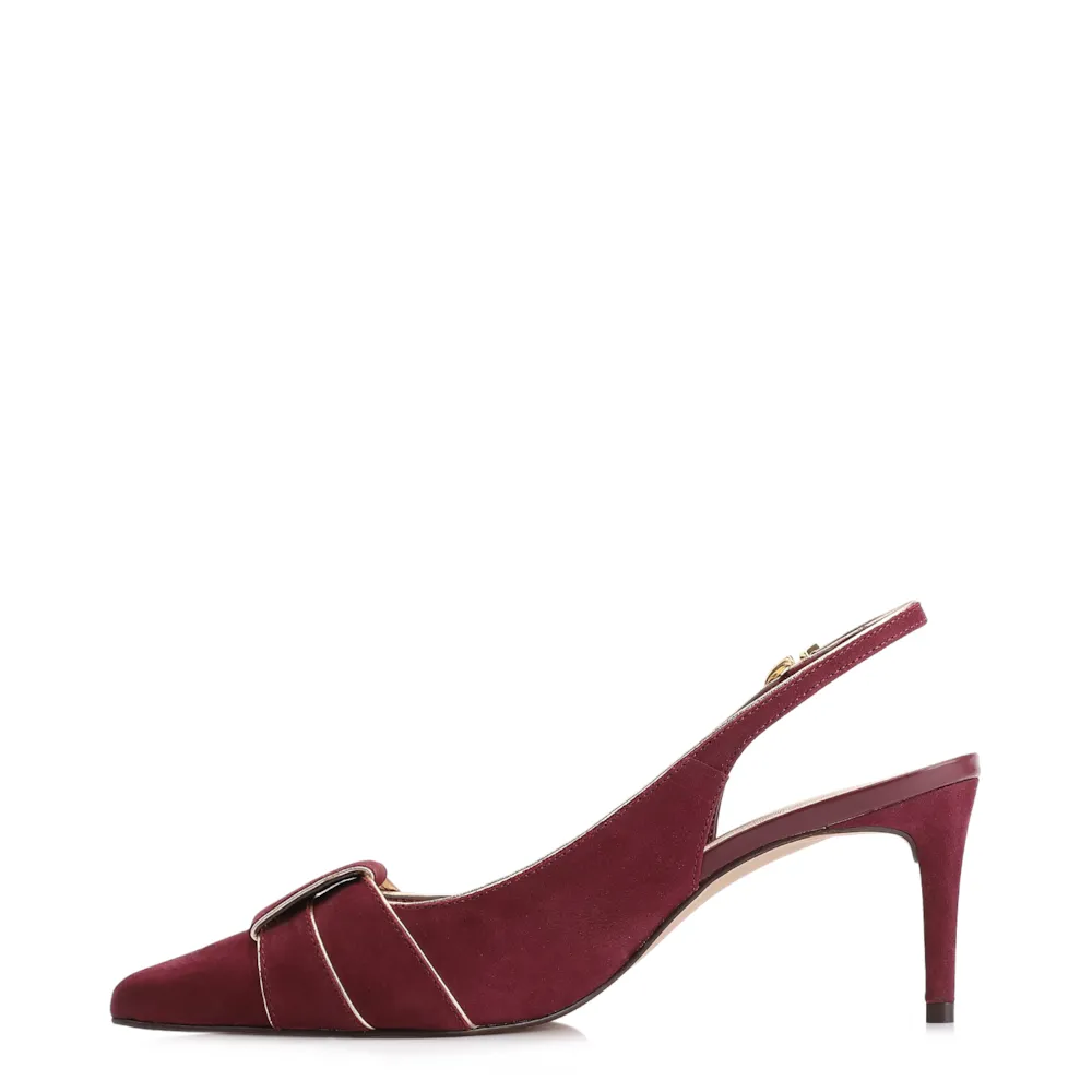 Scarpin Couro Nobuck Vinho - imagem 5