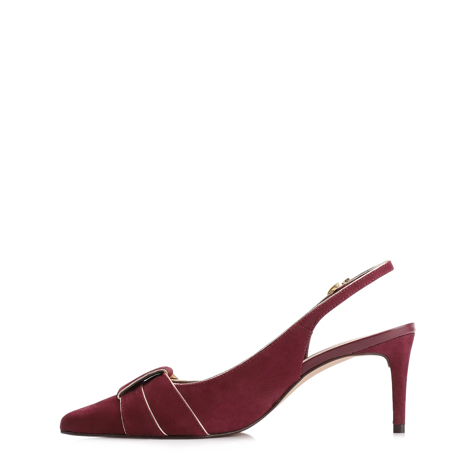Scarpin Couro Nobuck Vinho