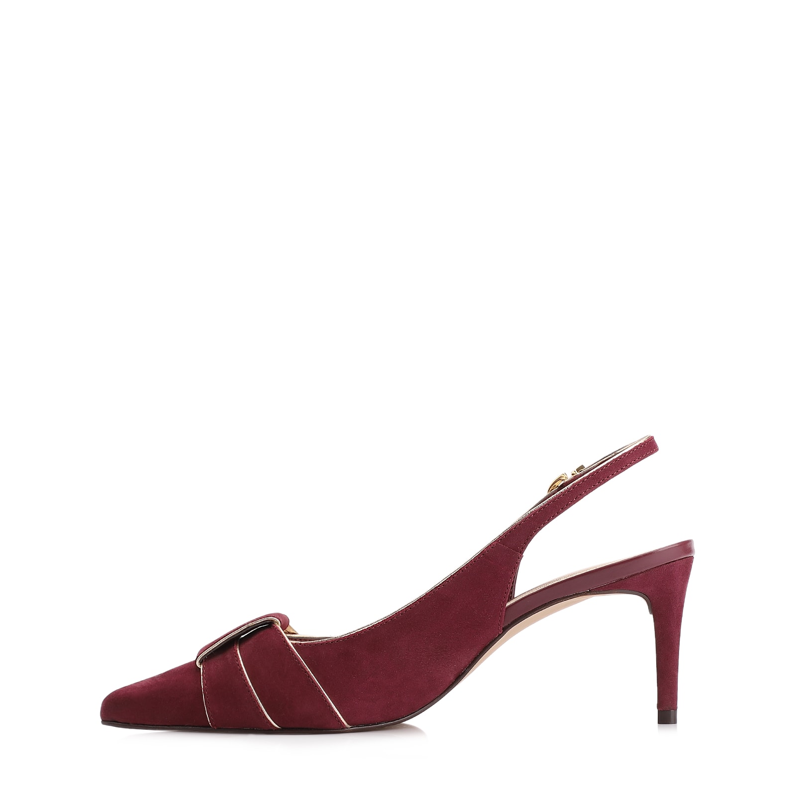 Scarpin Couro Nobuck Vinho