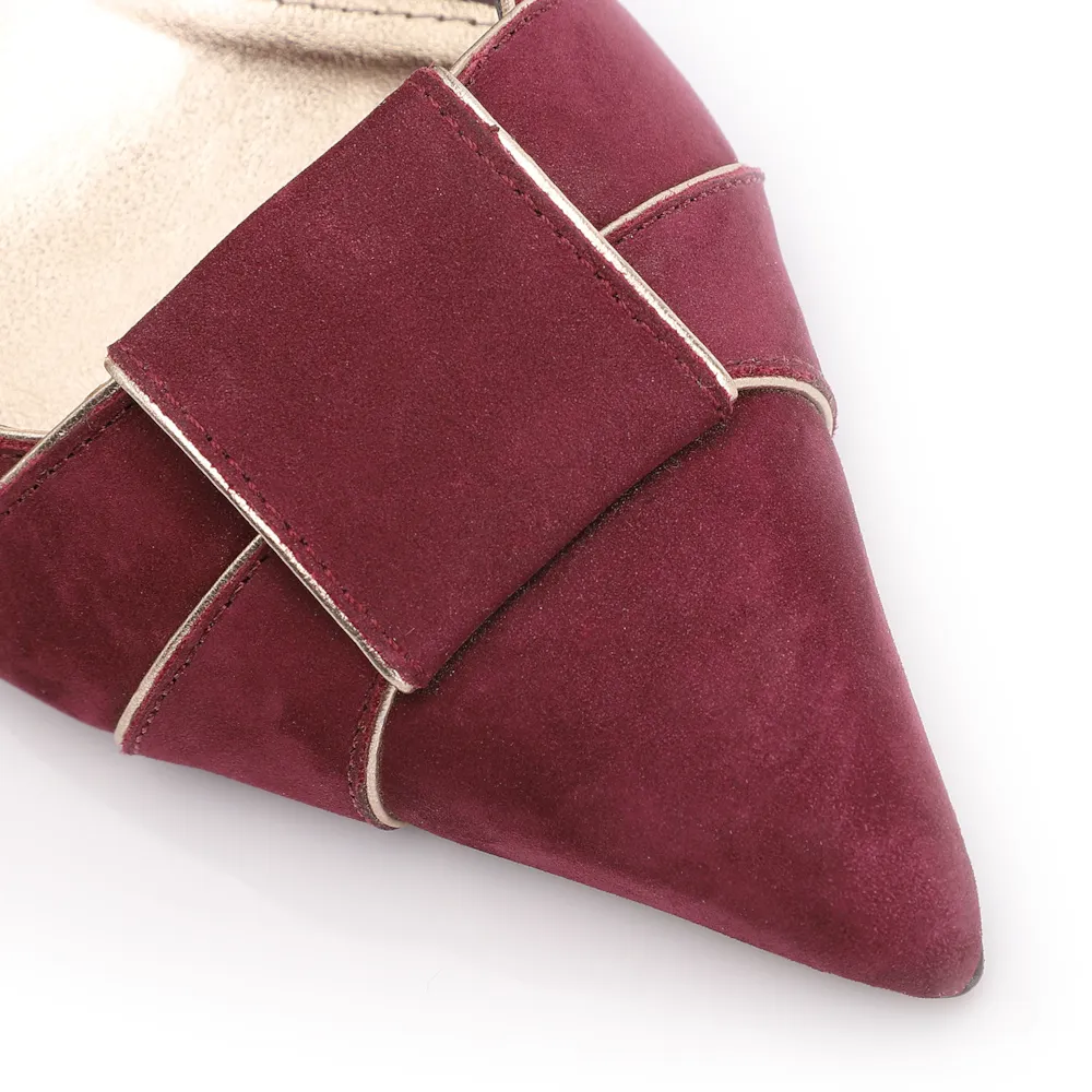 Scarpin Couro Nobuck Vinho - imagem 6