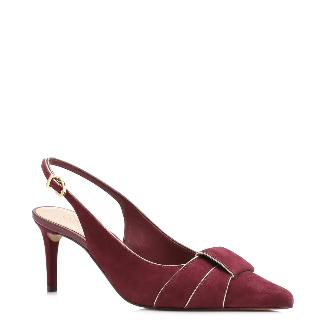 Scarpin Couro Nobuck Vinho