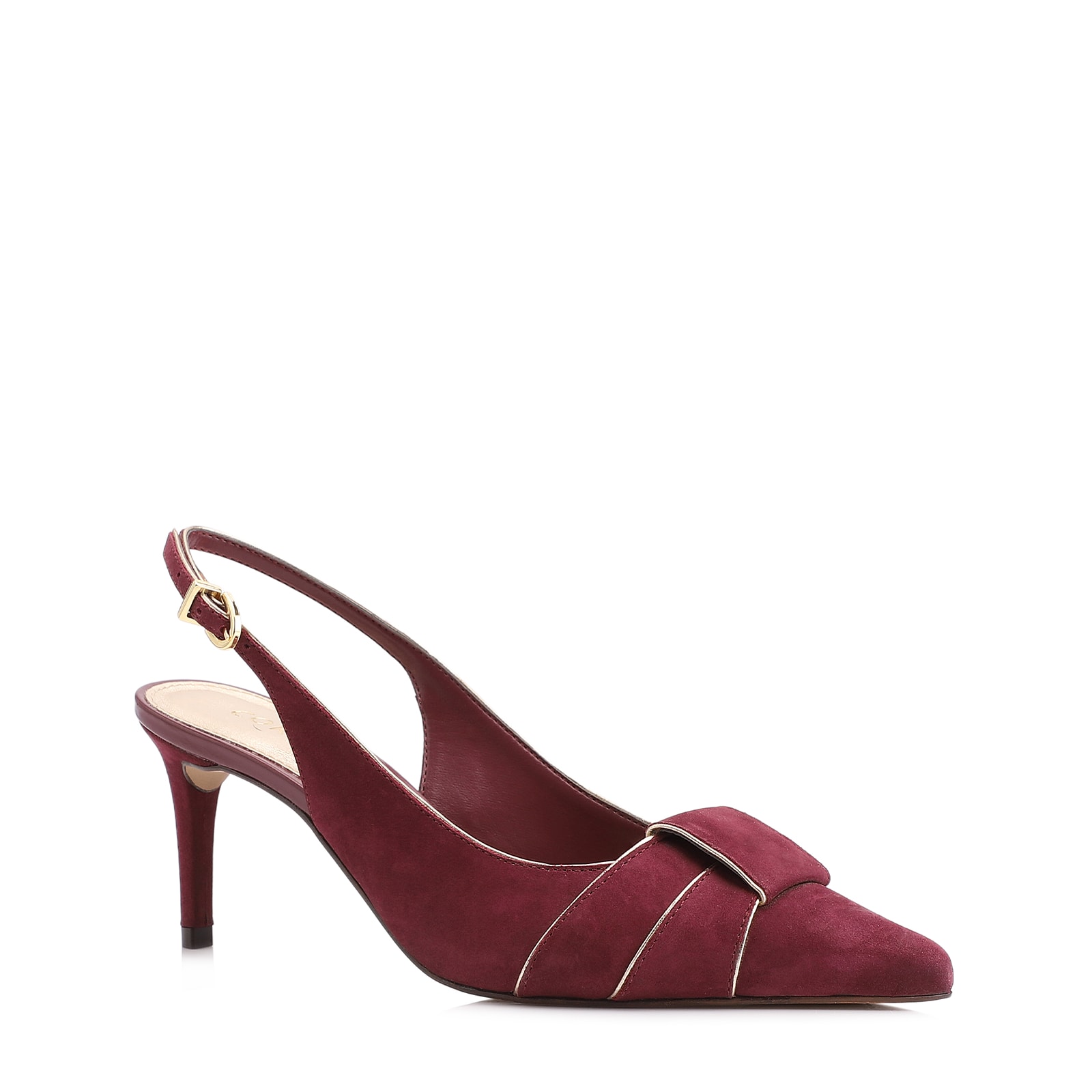 Scarpin Couro Nobuck Vinho