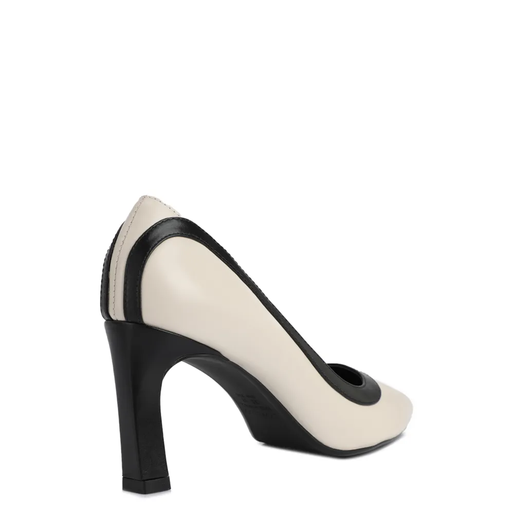 Scarpin Couro Off/Preto - imagem 3