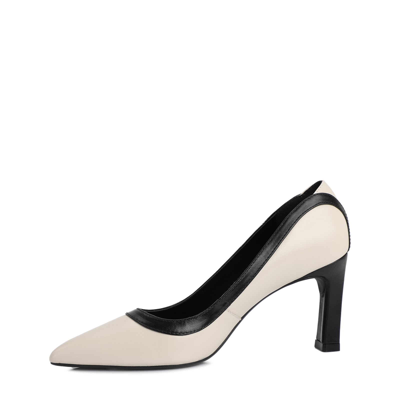 Scarpin Couro Off/Preto
