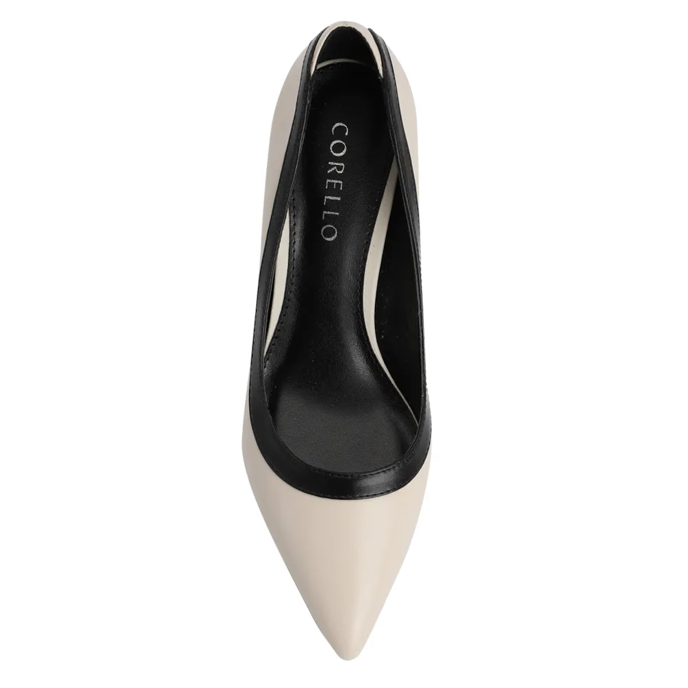 Scarpin Couro Off/Preto - imagem 5