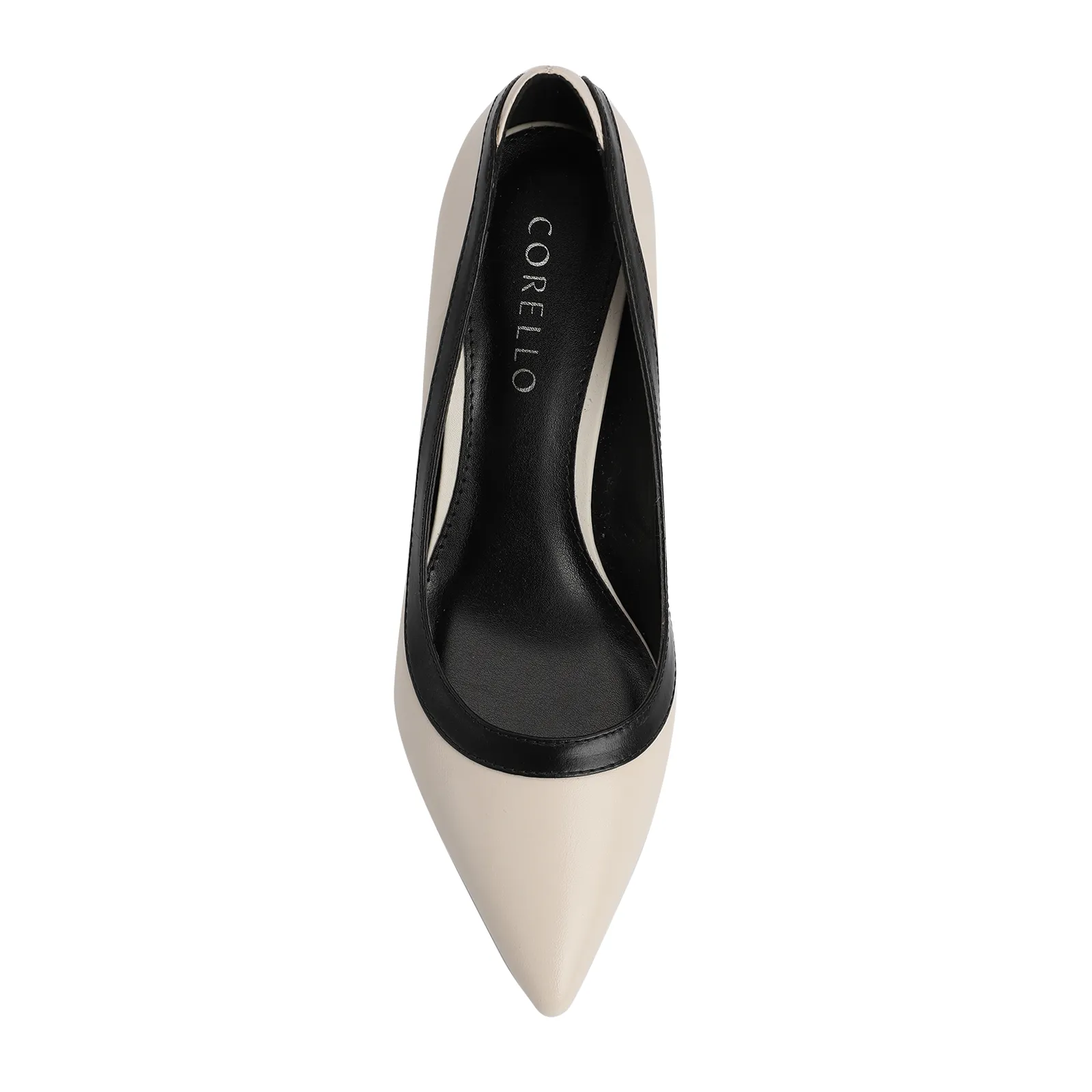 Scarpin Couro Off/Preto