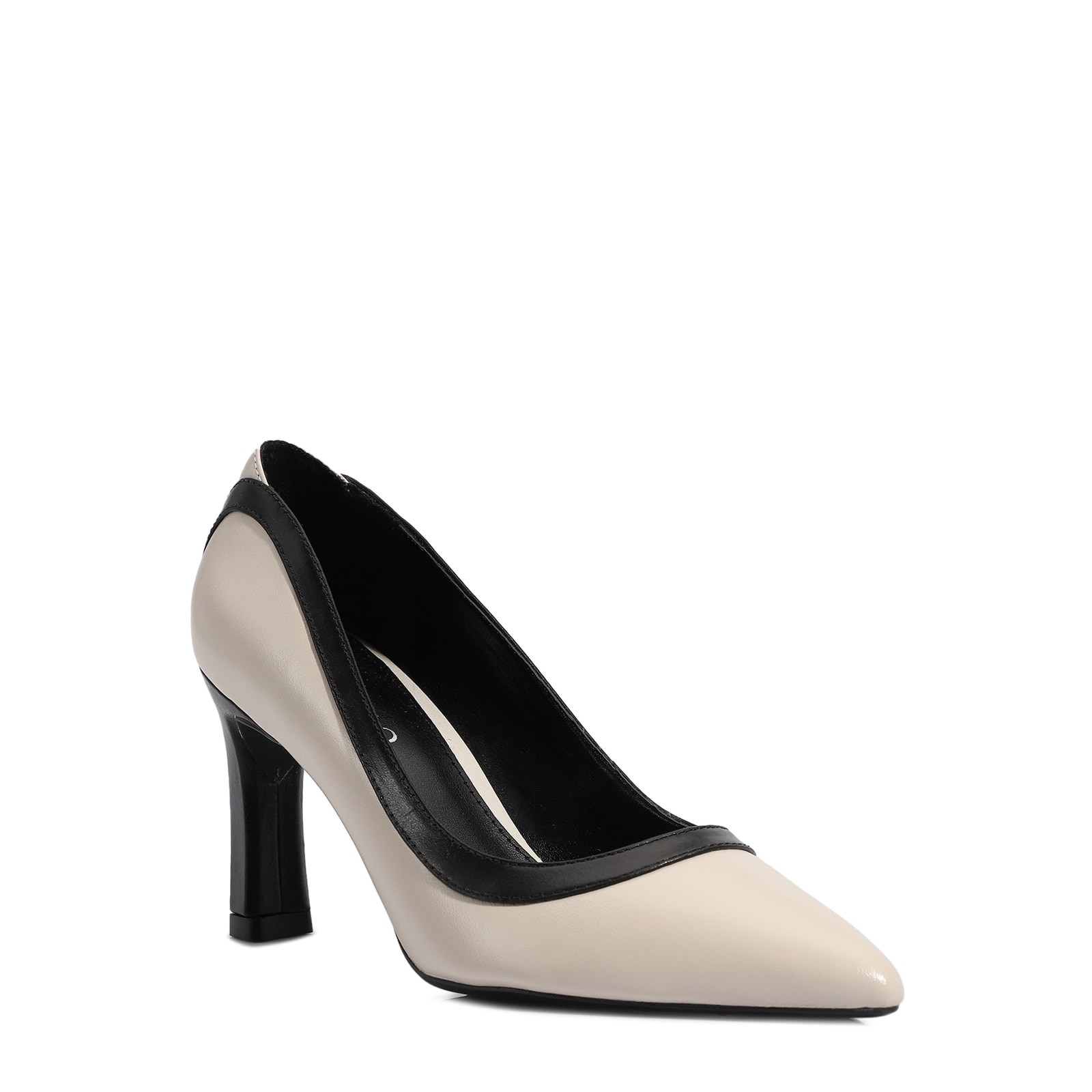 Scarpin Couro Off/Preto