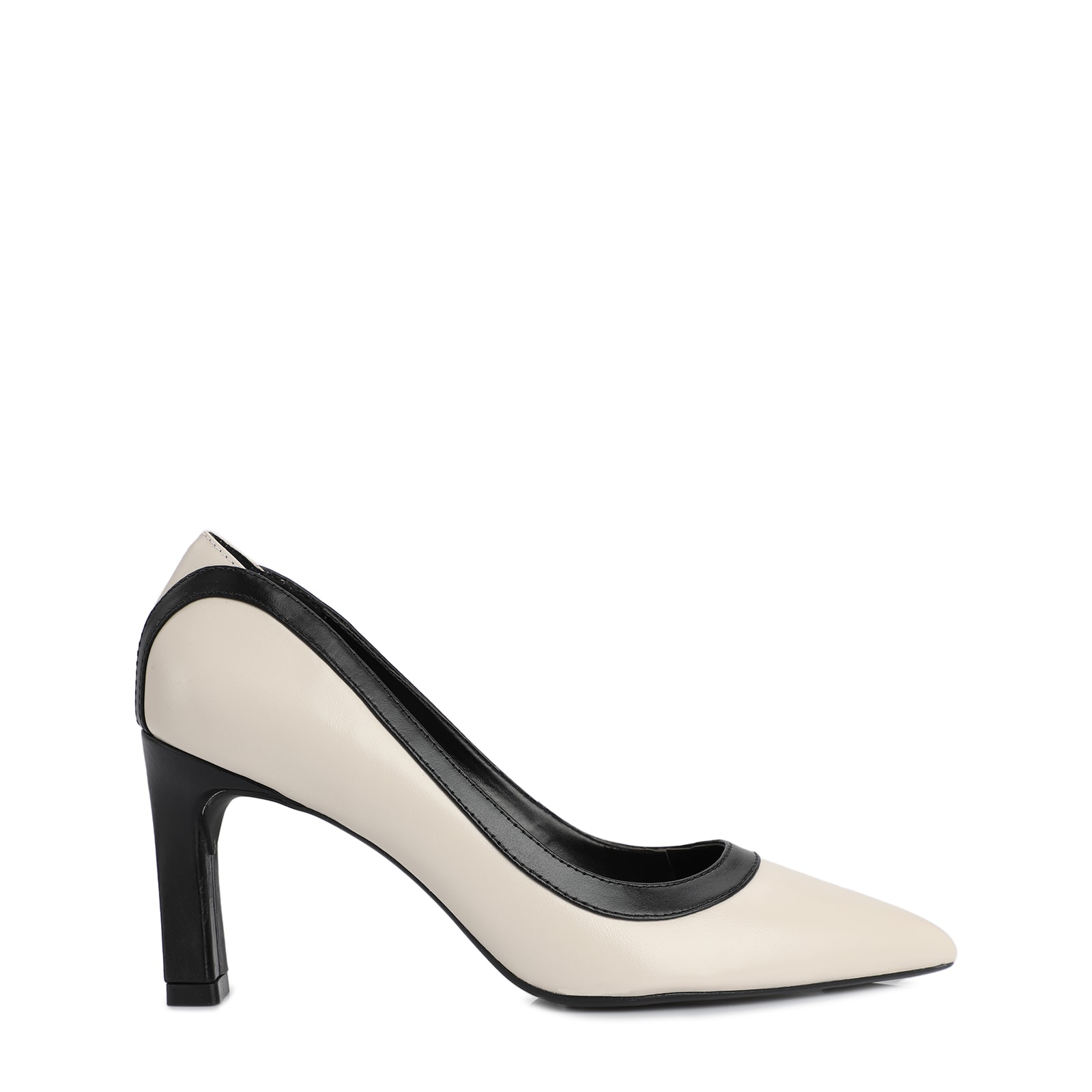 Scarpin Couro Off/Preto