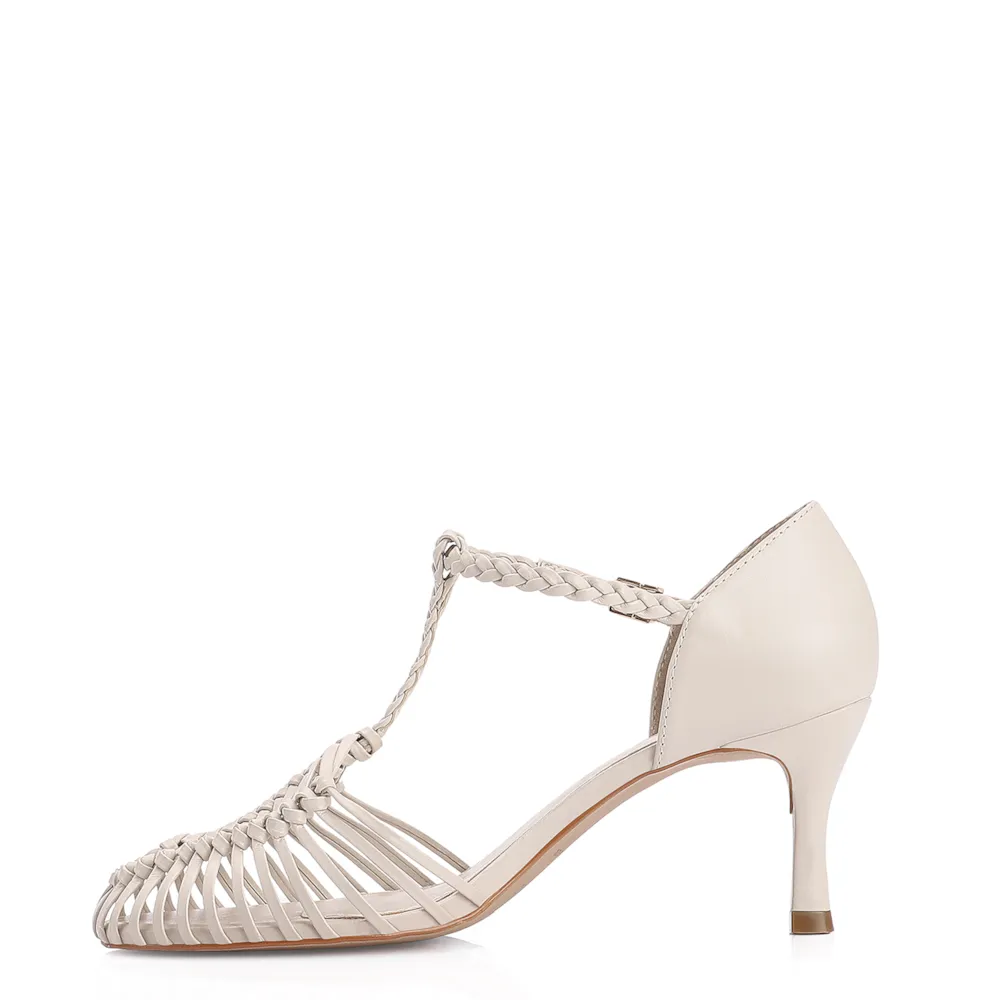 Scarpin Couro Off White - imagem 4