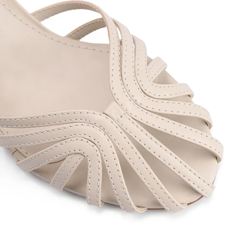 Scarpin Couro Off White - imagem 6