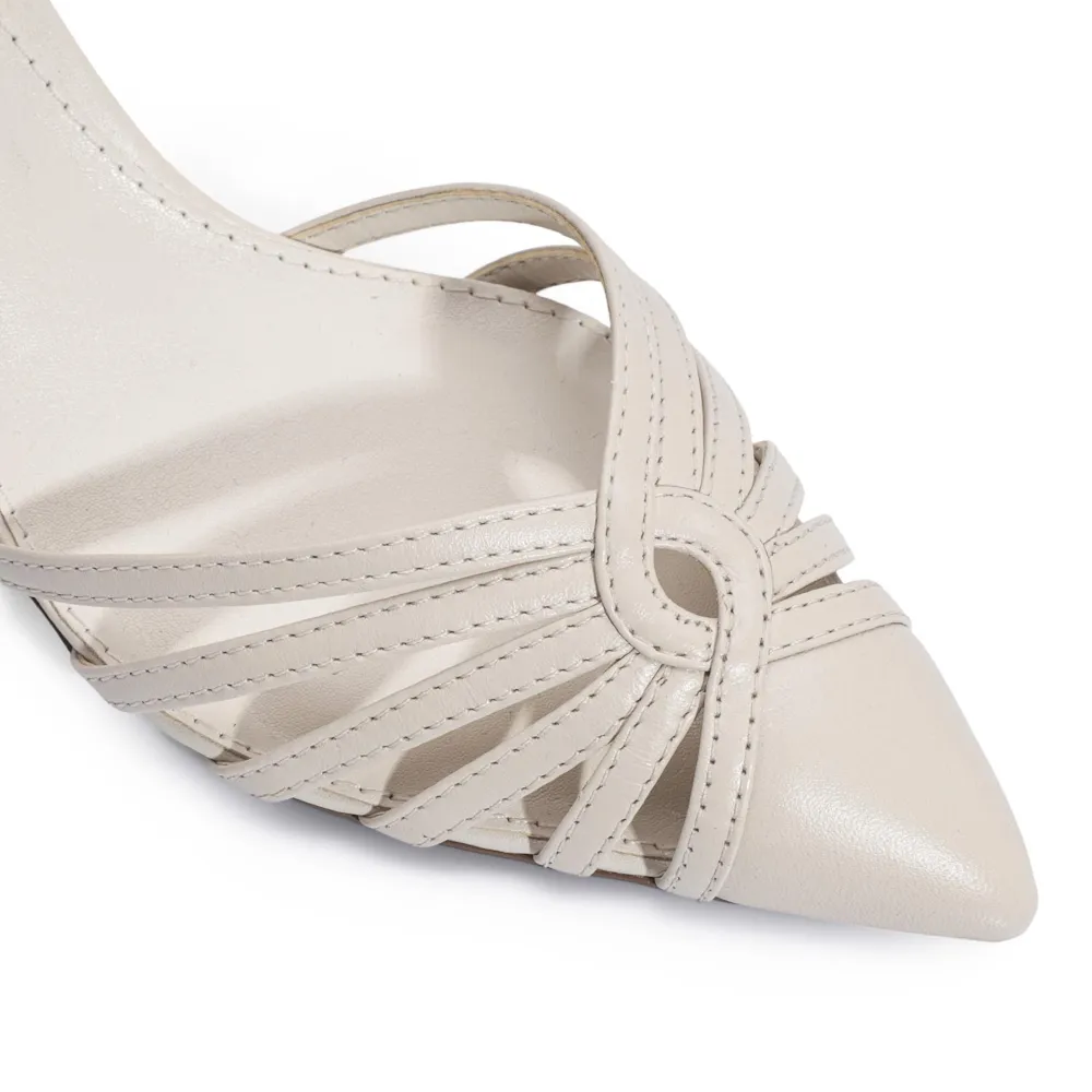 Scarpin Couro Off White - imagem 7