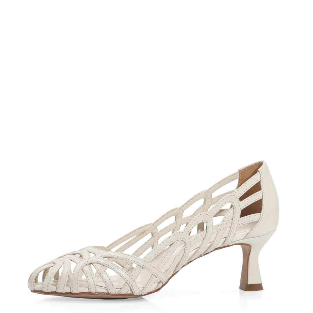 Scarpin Couro Off White - imagem 5