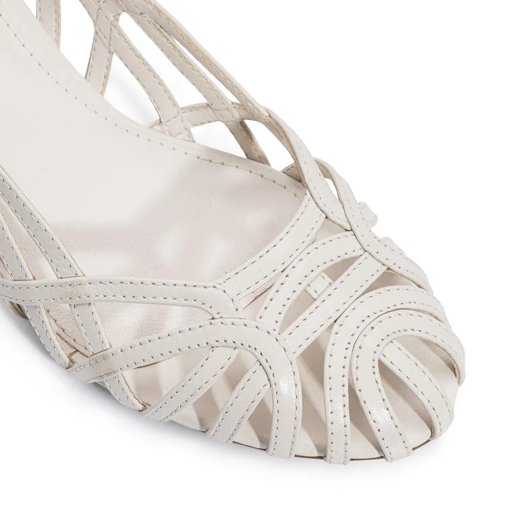 Scarpin Couro Off White - imagem 7
