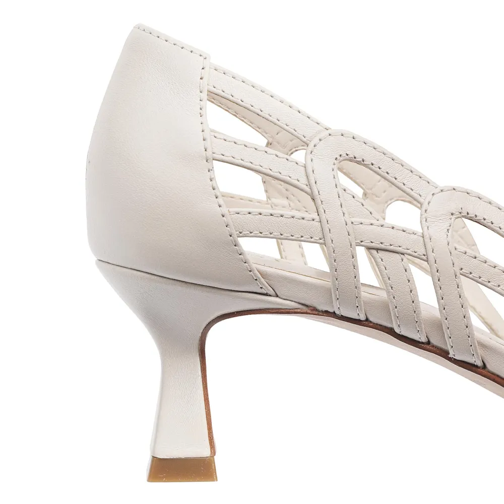Scarpin Couro Off White - imagem 8