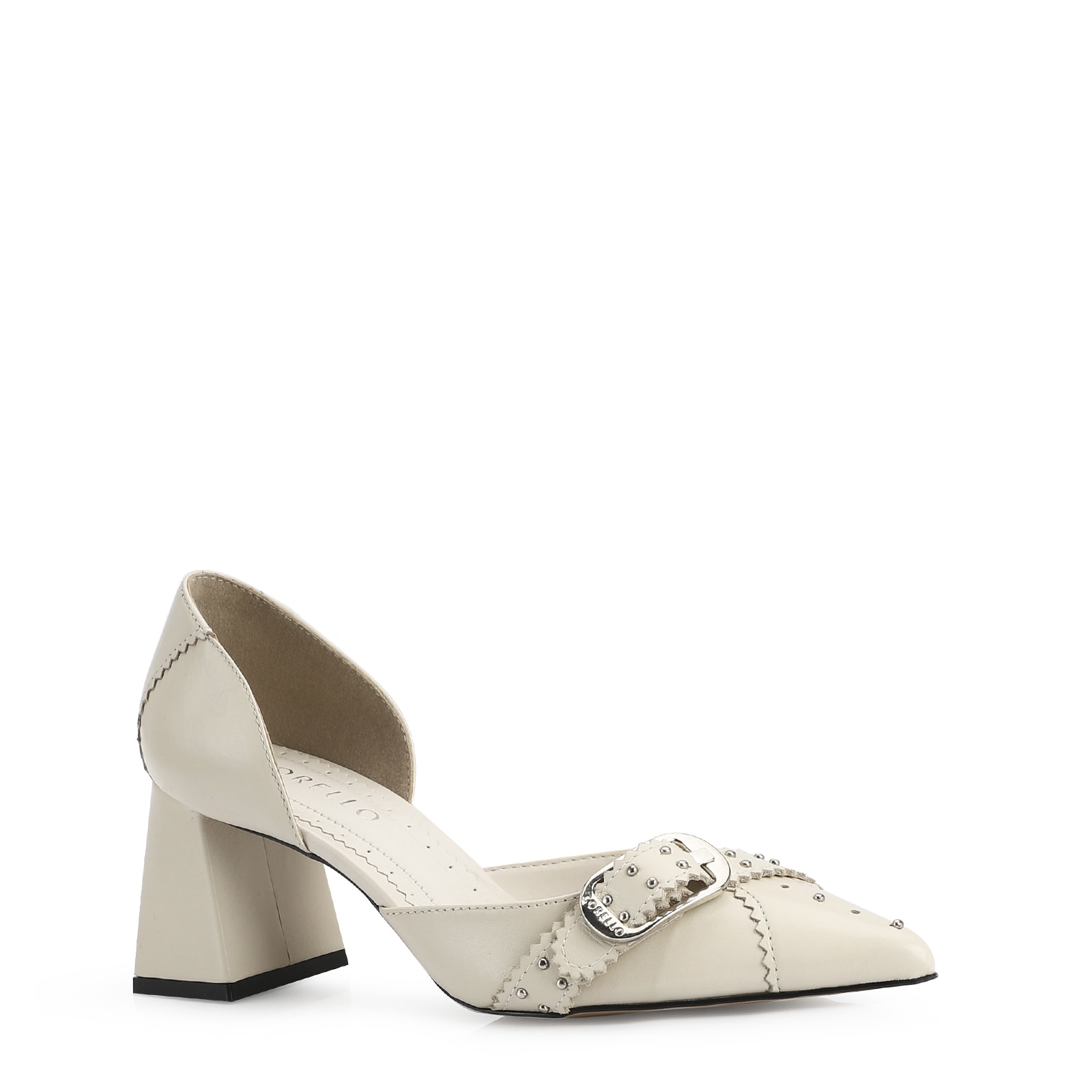 Scarpin Couro Off White