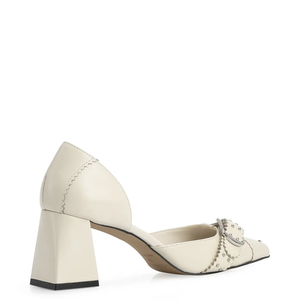 Scarpin Couro Off White - imagem 4