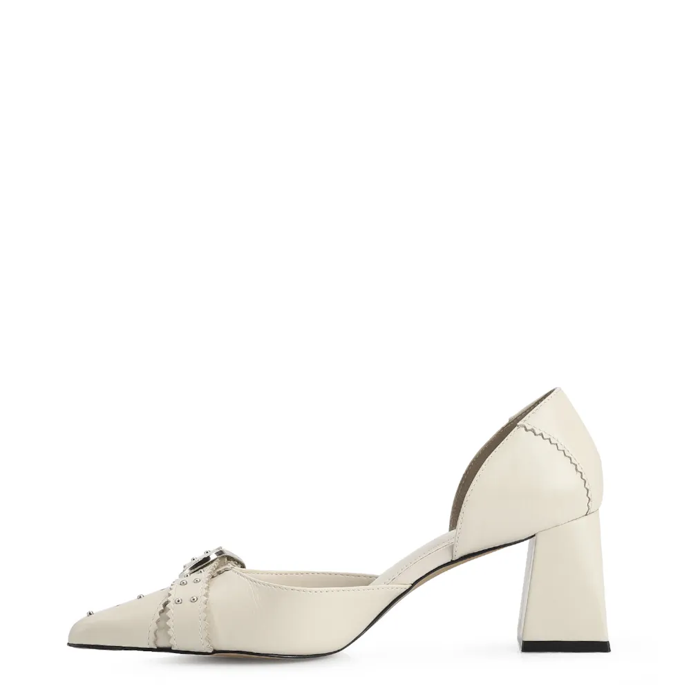 Scarpin Couro Off White - imagem 5