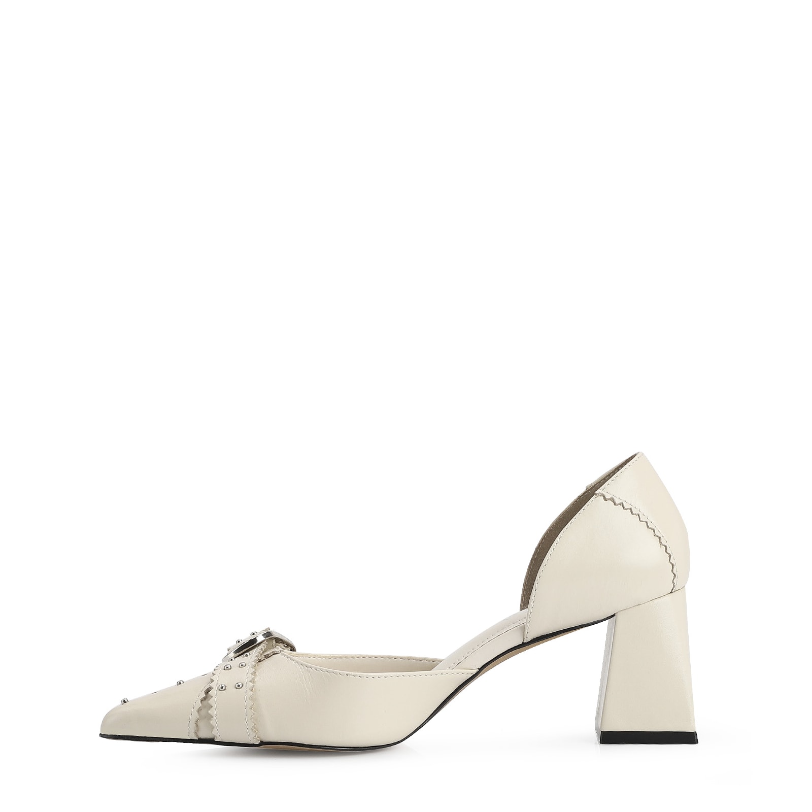 Scarpin Couro Off White