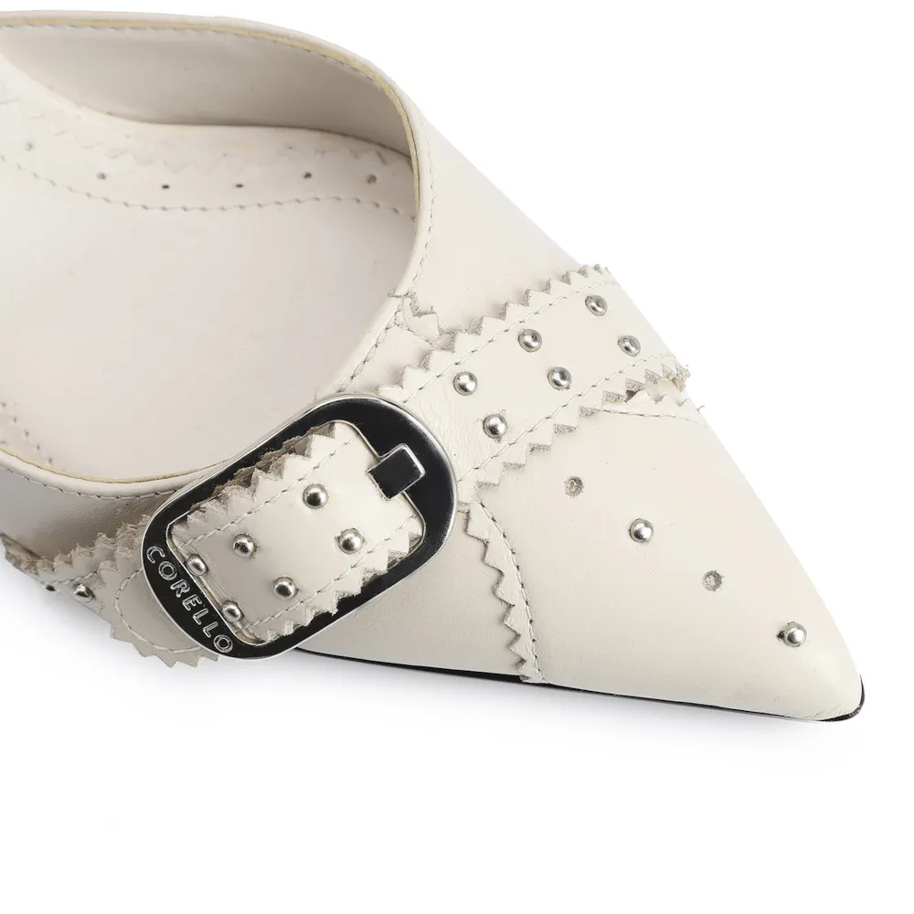 Scarpin Couro Off White - imagem 7