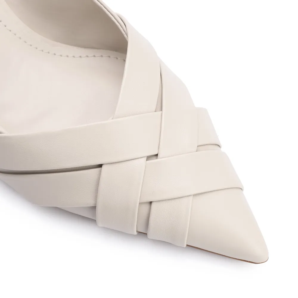 Scarpin Couro Off White - imagem 6