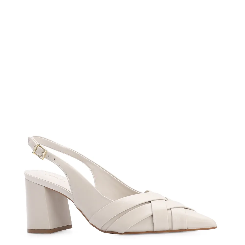 Scarpin Couro Off White
