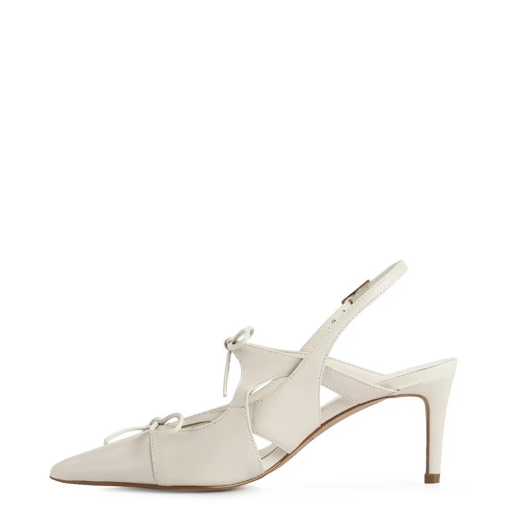 Scarpin Couro Off White - imagem 5