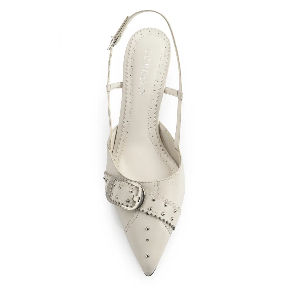 Scarpin Couro Off White - imagem 6