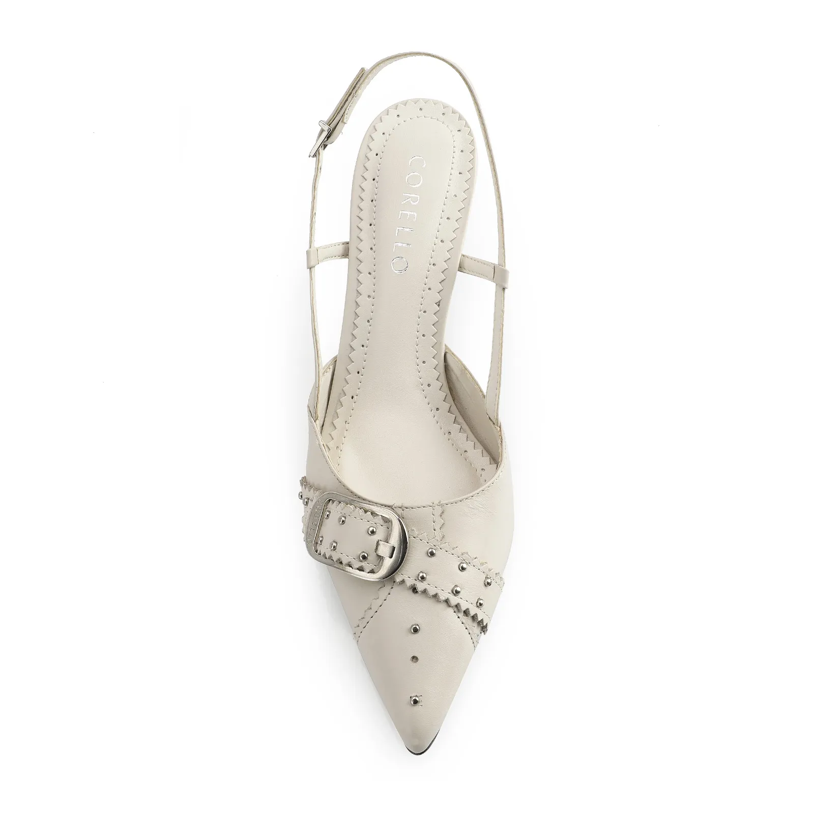 Scarpin Couro Off White