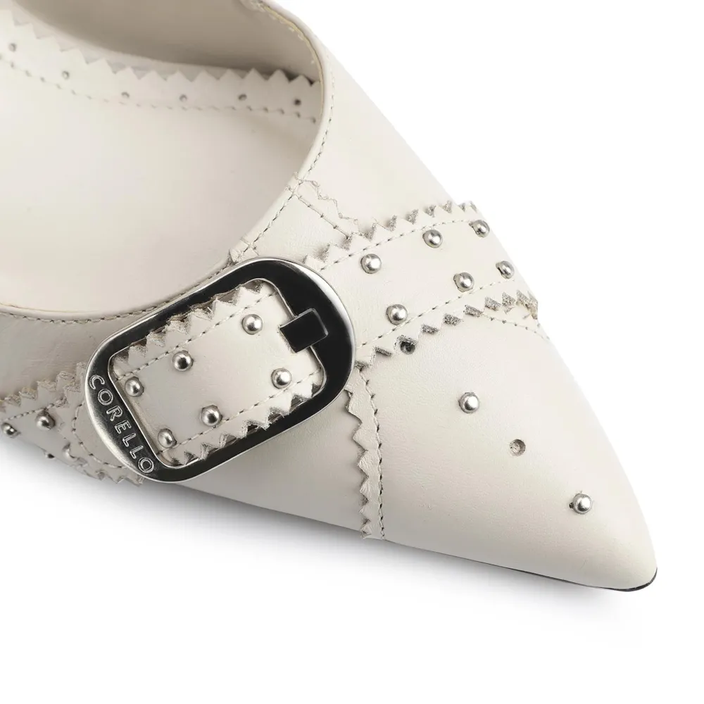 Scarpin Couro Off White - imagem 7