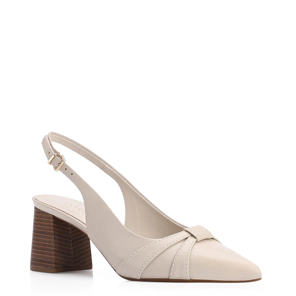 Scarpin Couro Off White