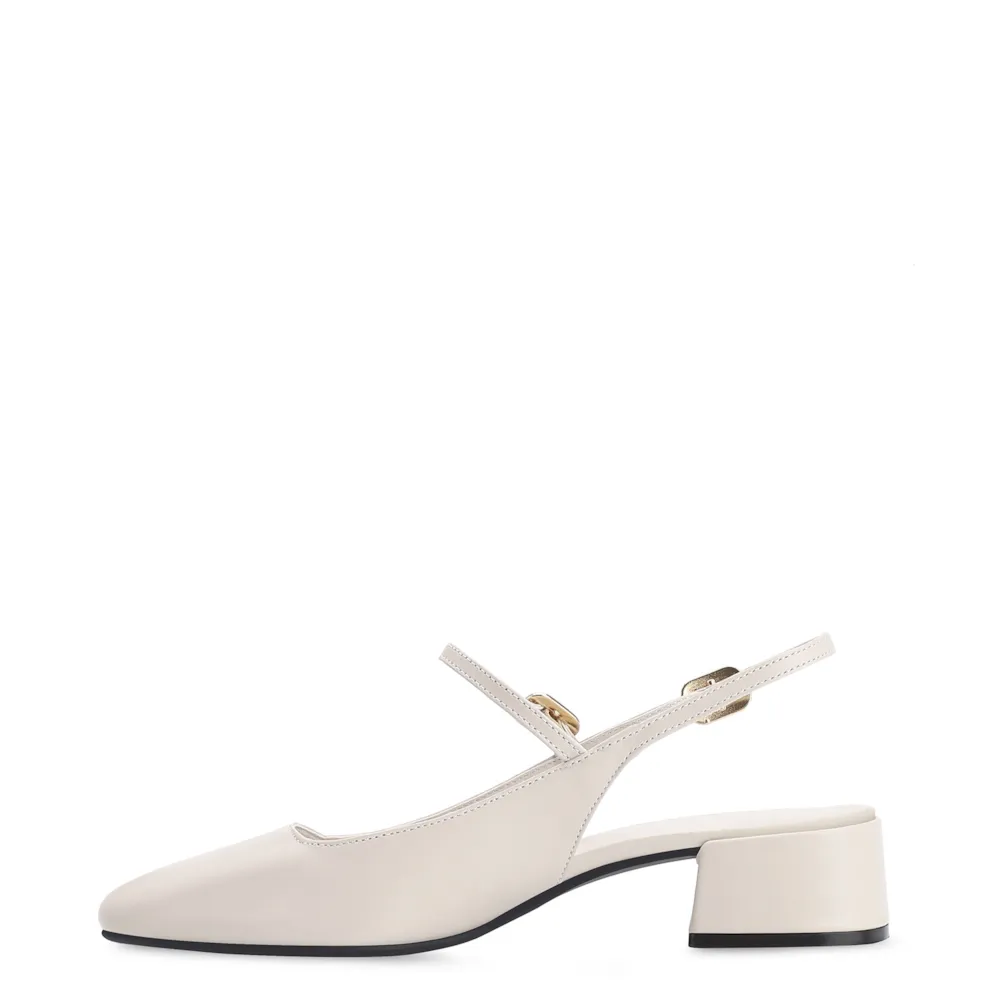 Scarpin Couro Off White - imagem 4