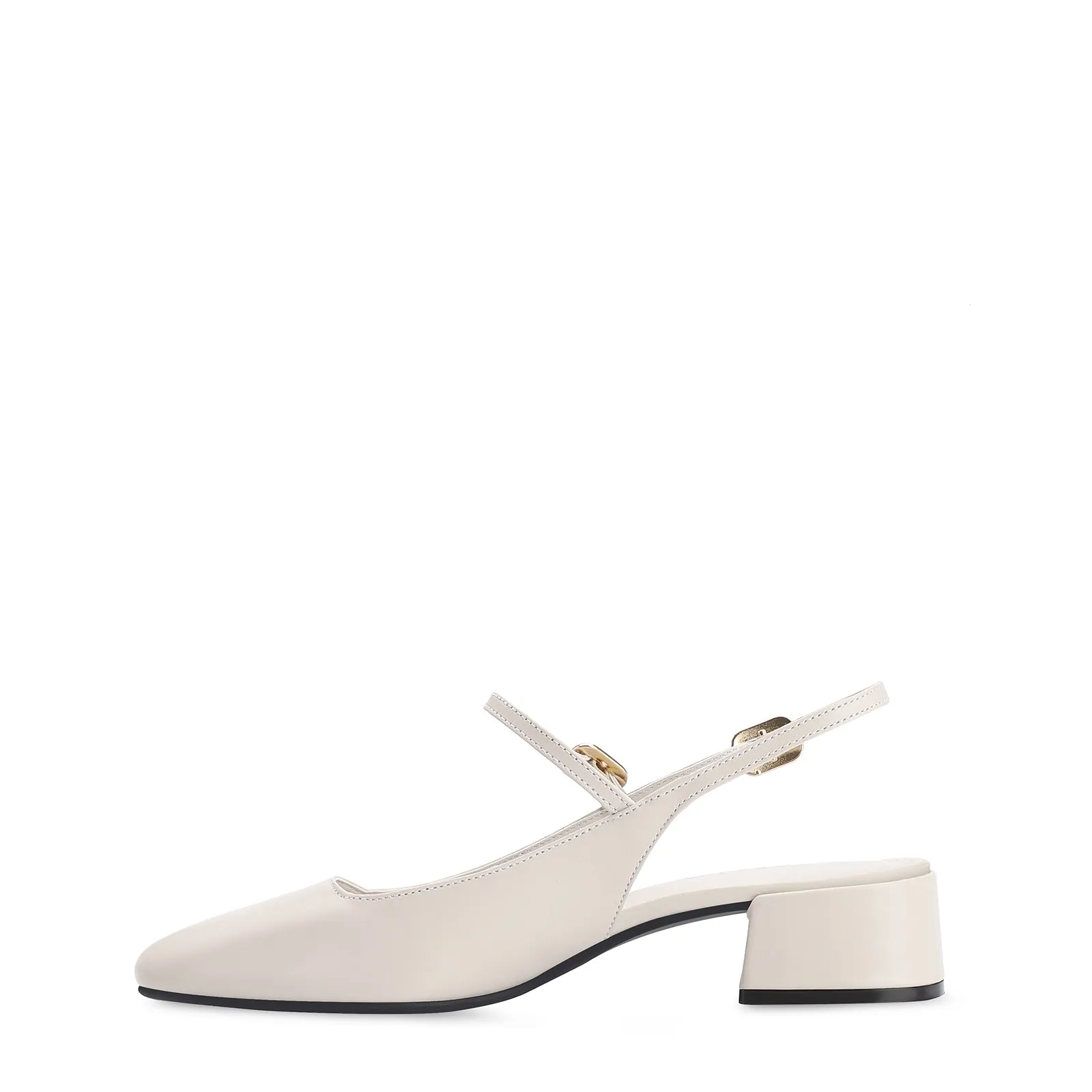 Scarpin Couro Off White