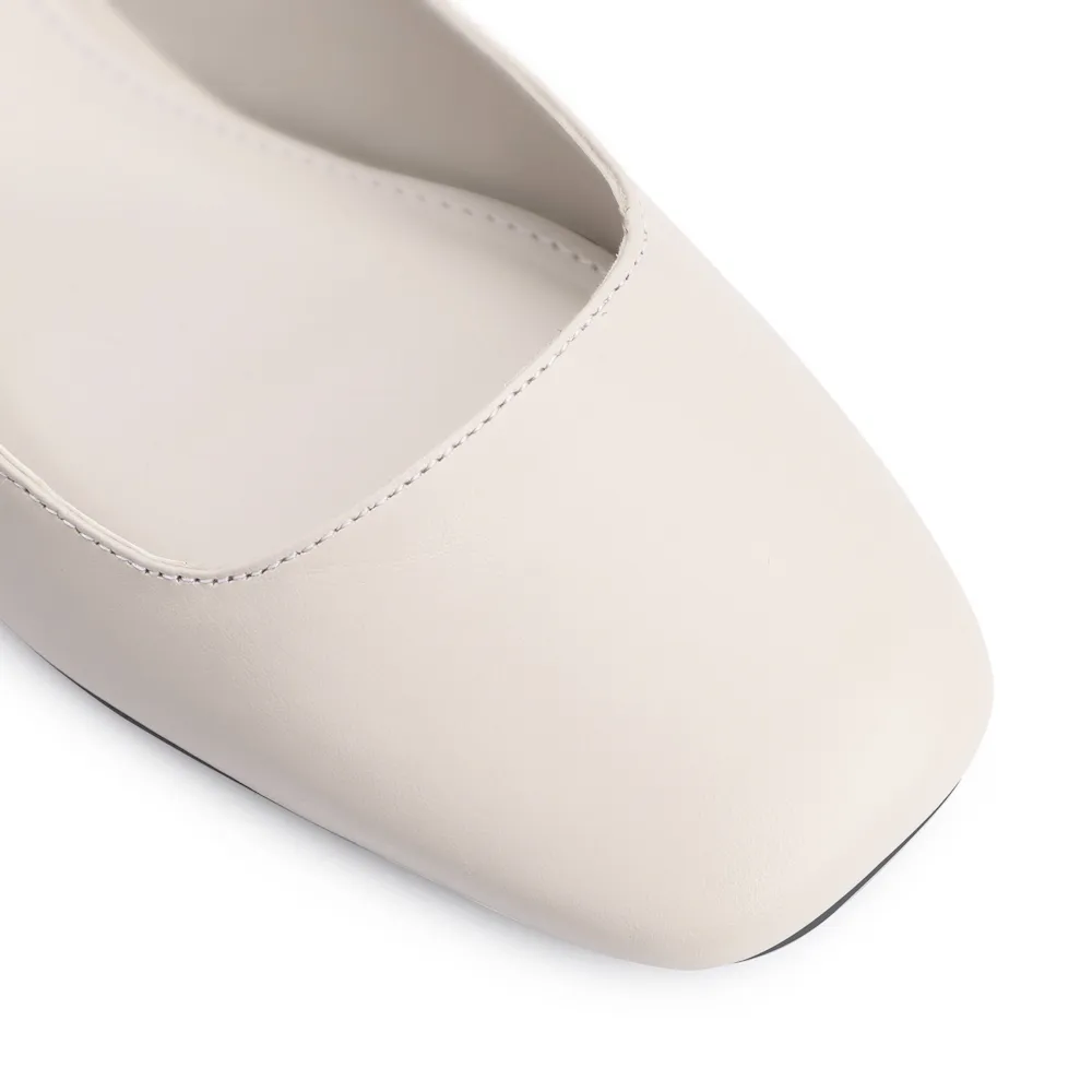 Scarpin Couro Off White - imagem 6