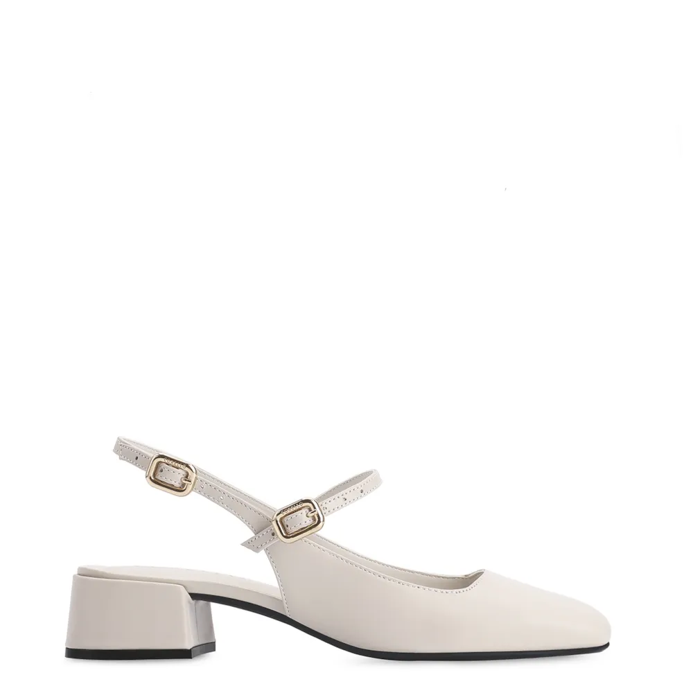 Scarpin Couro Off White - imagem 2