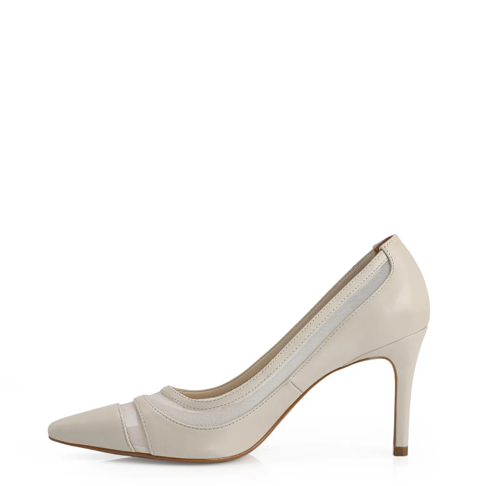 Scarpin Couro Off White - imagem 4