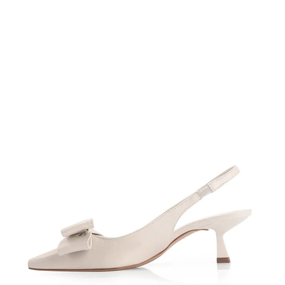 Scarpin Couro Off White - imagem 4